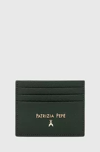 Patrizia Pepe etui na karty skórzane kolor zielony - Portfele - miniaturka - grafika 1