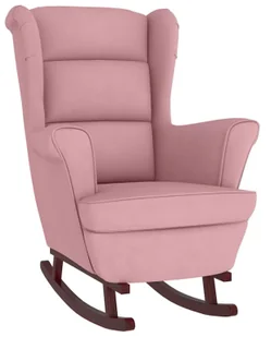 Różowy bujany fotel z oparciem w stylu uszak B5-H98 - Fotele Różowy bujany fotel z oparciem w stylu uszak B5-H98 - Fotele - miniaturka - grafika 1