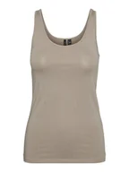 Koszulki i topy damskie - Vero Moda Top w kolorze beżowym - miniaturka - grafika 1