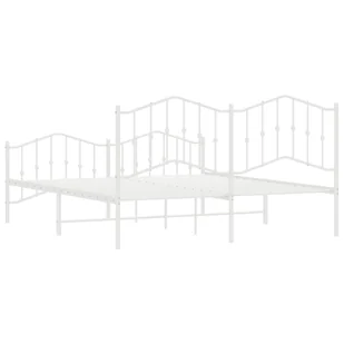 Metalowa rama łóżka z wezgłowiem i zanóżkiem, biała, 180x200 cm Lumarko! - Łóżka - miniaturka - grafika 8