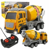 Samochody i pojazdy dla dzieci - Ciężarówka Budowlana Dla Dzieci Betoniarka Zdalna Sterowanie Led Pilot R/C Z1096 - miniaturka - grafika 1