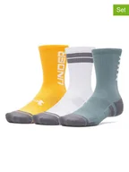 Skarpetki męskie - Under Armour Skarpety sportowe (3 pary) "Perf tech" w kolorze miętowym, żółtym i białym - miniaturka - grafika 1