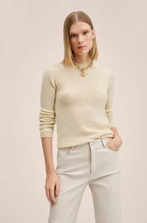 Swetry damskie - Mango sweter damski kolor beżowy lekki z półgolfem - grafika 1