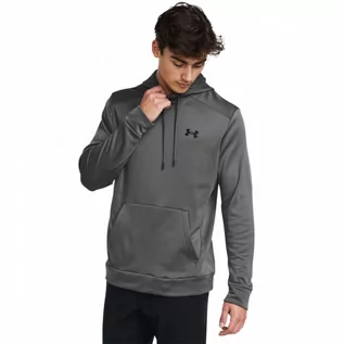 Koszulki sportowe męskie - Męska bluza treningowa nierozpinana z kapturem Under Armour UA Armour Fleece Hoodie - szara - UNDER ARMOUR - grafika 1