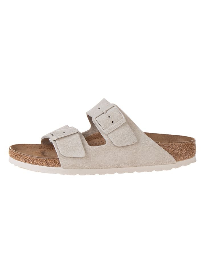 Birkenstock Skórzane klapki w kolorze kremowym
