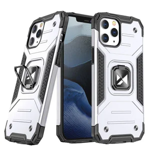 Wozinsky Ring Armor etui iPhone 14 Pro pancerny pokrowiec uchwyt magnetyczny ring srebrne - Etui i futerały do telefonów - miniaturka - grafika 1