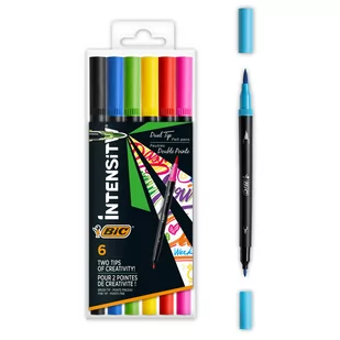 BIC Pisak dwustronny Intensity Dual Tip 6szt mix - Zakreślacze - miniaturka - grafika 2