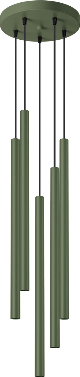 Lampa wisząca PASTELO 5P zielona oliwka 5xG9 8W stal 104x25x25cm Sollux Lighting