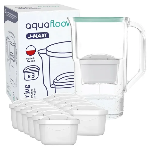 Dzbanek filtrujący z tworzywa AquaFloow J-MAXI 2,5l + 12x filtr do wody