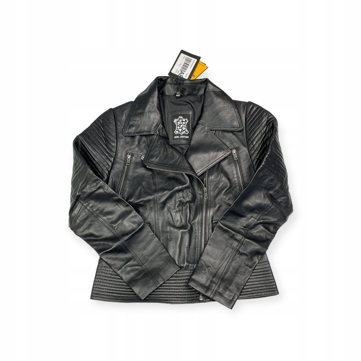 Skórzana kurtka damska czarna REAL LEATHER S