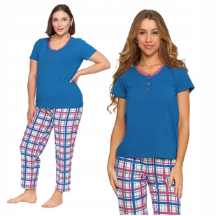 Piżama Damska Dwuczęściowa Bluzka z Koronką Długie Spodnie Krata MORAJ 3XL - Piżamy damskie Piżama Damska Dwuczęściowa Bluzka z Koronką Długie Spodnie Krata MORAJ 3XL - Piżamy damskie - miniaturka - grafika 1