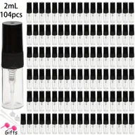 Pozostałe akcesoria kosmetyczne - TEMU Zestaw hurtowy 104 sztuk wysokiej jakości przezroczystych butelek do perfum w rozmiarach 2ml, 3ml i 5ml z czarnymi atomizerami. Ultra-drobny - miniaturka - grafika 1
