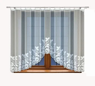 Biała żakardowa firanka z taśmą 250190 130 x 300cm MONDOMI - Firany - miniaturka - grafika 1