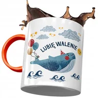 Kubki - Kubek Pomarańczowy Śmieszny Lubię Walenie Prezent z Nadrukiem ze Zdjęciem + Opakowanie na prezent (wzór 01) - miniaturka - grafika 1