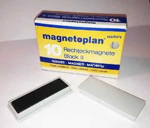 Magnesy Block 2 prostokątne 10szt szary - Magnesy - miniaturka - grafika 1