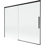 Parawany nawannowe - Mexen Rox parawan nawannowy 2-skrzydłowy rozsuwany 190 x 150 cm, transparent, czarny - 8C9-190-001-70-00 - miniaturka - grafika 1