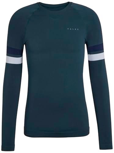 FALKE Mężczyźni Warstwa podstawowa (góra) Maximum Warm Round Neck M L/s Sh materiał funkcyjny szybkoschnące termoaktywne1 Sztuka, Zielony Holly 7385 Trend, L