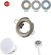 Żarówki LED - Reflektor wpuszczany GU10 rama wpuszczana Ø60mm otwór wiercony aluminium zawiera GU10 3W neutralny biały 240 lm żarówka LED satyna okrągła - miniaturka - grafika 1
