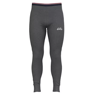 ODLO Męskie legginsy Bl Bottom Long Active Warm Originals Eco szary Steel Grey Melange M 159302 - Legginsy - miniaturka - grafika 1