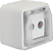 Gniazdka elektryczne - Berker W.1 Berker Gniazdo antenowe R+TV przelotowe 10dB z pokrywą, kompletne, IP55, biały - miniaturka - grafika 1