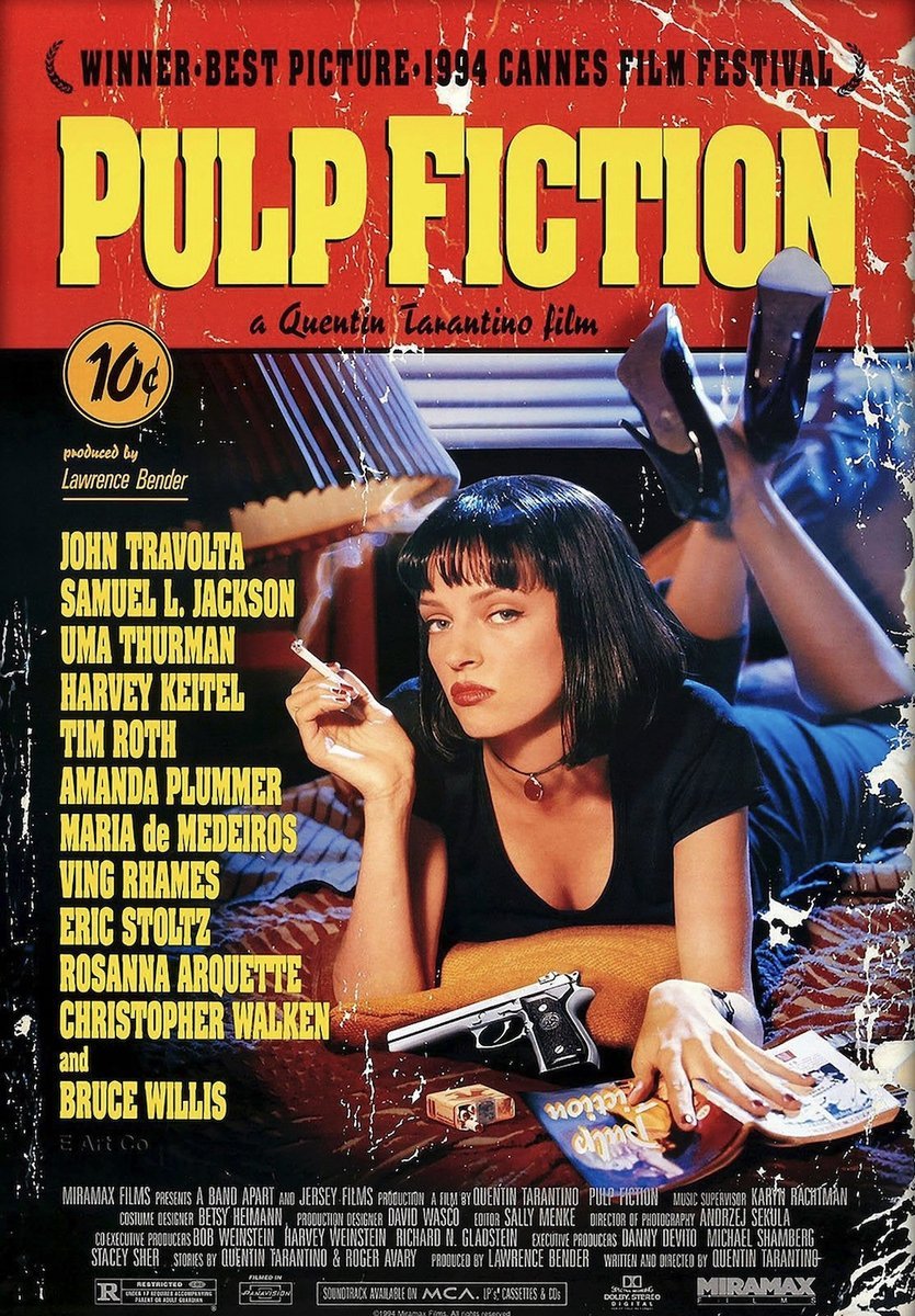 Naklejki na ścianę Pulp Fiction - Uma Thurman - 61x91,5 cm
