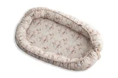 Kokony niemowlęce - Gniazdko niemowlęce Prestige natural cotton 55x80 beżowe kwiaty materacyk pozycjonujący - miniaturka - grafika 1