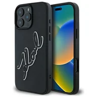 Etui i futerały do telefonów - Karl Lagerfeld KLHCP16L3DRKSDLK iPhone 16 Pro 6.3" czarny/black hardcase 3D Rubber Bicolor Signature - miniaturka - grafika 1