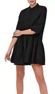 Sukienki - ONLY ONLDitte Life damska sukienka z rękawami 3/4, tunika z zapięciem na guziki, czarny, S - miniaturka - grafika 1