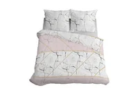 Pościel - Pościel Mozaika/marmurek/biała/róż -200x200 - 3 cz. - miniaturka - grafika 1
