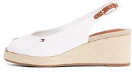 Espadryle damskie - TOMMY HILFIGER Espadryle damskie FLAGA MID WEDGE ESPAD SLINGBACK, BIAŁA (Ecru), 5 UK, Biały Ecru, 38 EU - miniaturka - grafika 1