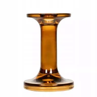 Świeczniki - ŚWIECZNIK KANDELABR BURSZTYNOWY szklany do salonu sypialni wys. 13cm - miniaturka - grafika 1