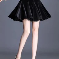 Spódnice - TEMU Modna Elegancka Casual Urocza Aksamitna Krótka Spódnica Damska - miniaturka - grafika 1