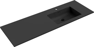 Mexen Otis umywalka wpuszczana w blat prawa 141 x 46,5 cm, czarna mat - 25181471P - Umywalki - miniaturka - grafika 1