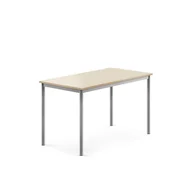Meble do szkół i przedszkoli - Biurko BORÅS, 1200x700x720 mm, laminat brzoza, szary aluminium - miniaturka - grafika 1