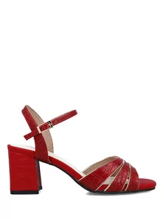 Sandały damskie - Menbur Sandały w kolorze czerwonym - grafika 1