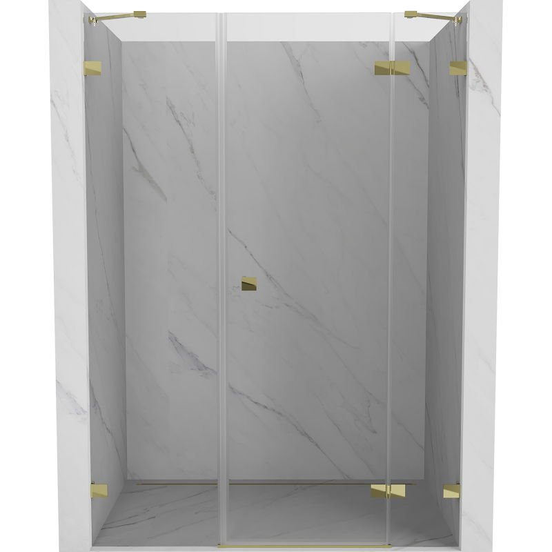 Mexen Lunar drzwi prysznicowe uchylne prawe 120 cm, transparent, złote - 834S-120-050-50-00-P