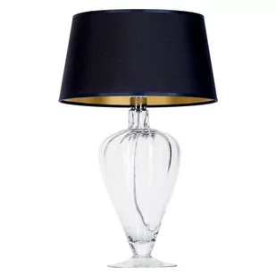 4concepts Abażurowa LAMPA stołowa BRISTOL L046051514 nocna LAMPKA stojąca do sypialni czarna przezroczysta L046051514 - Lampy stojące - miniaturka - grafika 1