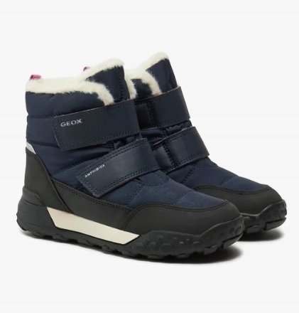 Geox Śniegowce Granatowe Wygodne Na Rzepy Ciepłe Modne Dziecięce 25 Jka