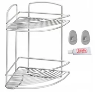 Półki łazienkowe - Dwupiętrowa narożna półka łazienkowa Metaltex Onda Corner - miniaturka - grafika 1