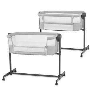 Kinderkraft Łózeczko dostawne Neste Up² full light grey - Łóżeczka i kojce - miniaturka - grafika 1