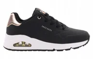 Buty sportowe damskie - Buty damskie Skechers Uno 177094-BLK niskie czarne 38,5 - miniaturka - grafika 1