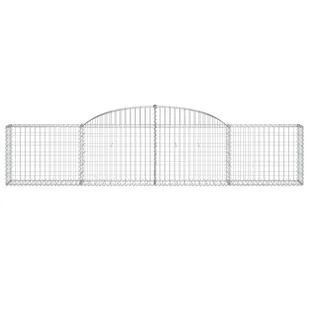 Kosze gabionowe, 13 szt., 300x30x60/80 cm, galwanizowane żelazo - Ogrodzenia - miniaturka - grafika 5