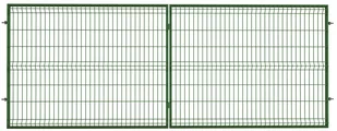 Brama ogrodzeniowa panelowa dwuskrzydłowa zielona, 150x400 cm - Bramy garażowe - miniaturka - grafika 1