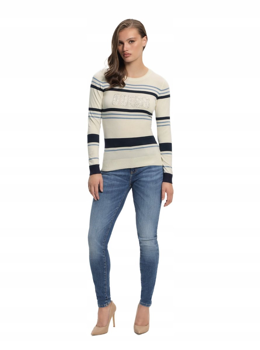 GUESS SWETER DAMSKI W PASKI Z CEKINAMI WIELOKOLOROWY S 12CA