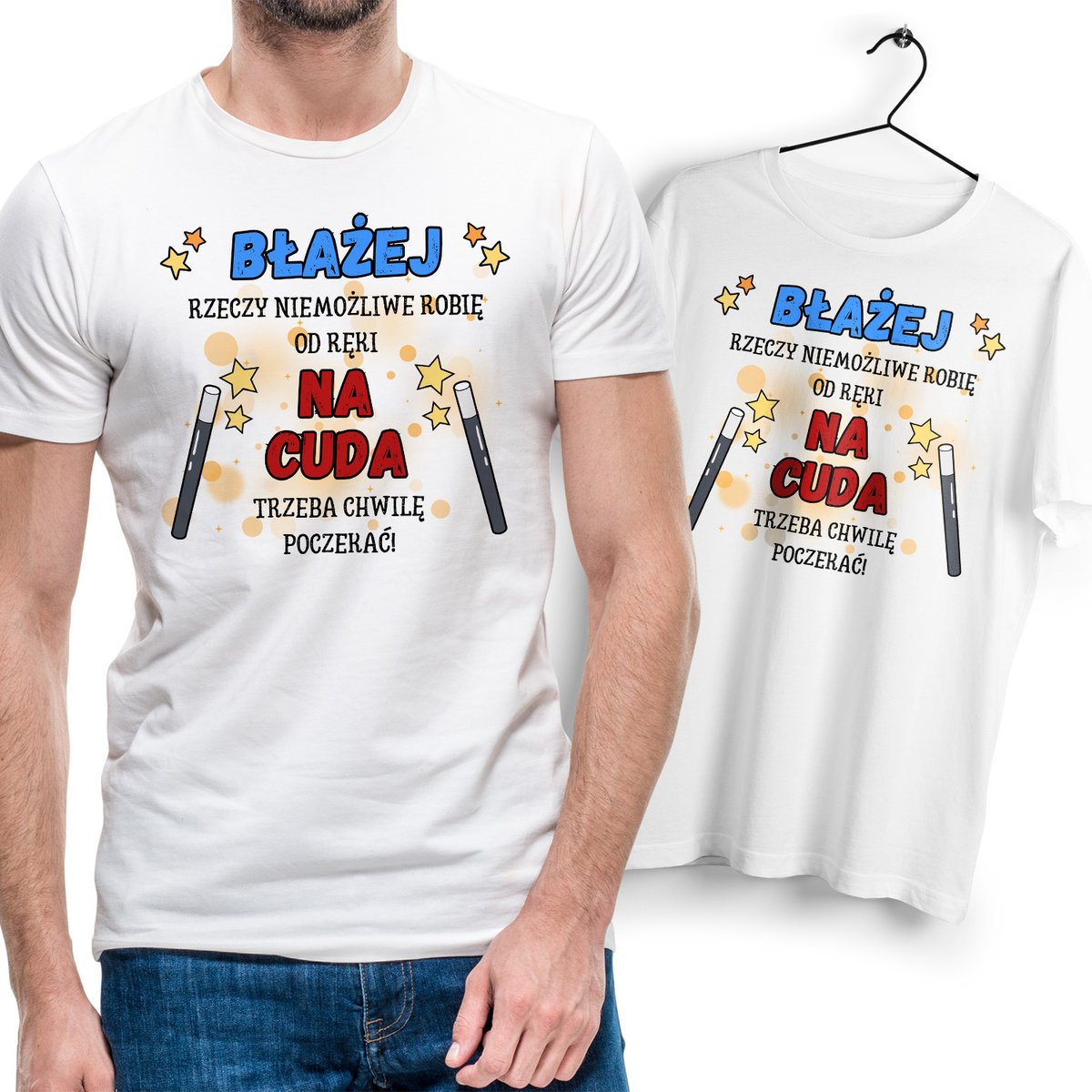 Koszulka Męska Biała Dla Błażeja T-Shirt Podkoszulek Nadruk Na Prezent