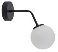 Lampy ścienne - Sigma czarno-biała lampa ścienna z okrągłym kloszem ZIGZAG 33295 czarny kinkiet loft klosz szklana biała kula 33295 - miniaturka - grafika 1