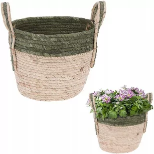 Home Styling Collection Osłonka donica KOSZ BOHO koszyk pleciony z trawy morskiej na doniczkę rośliny do przechowywania 24x19 cm 8719987750304 - Kwietniki - miniaturka - grafika 1