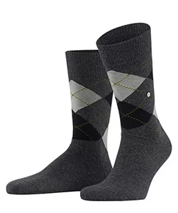 Burlington Tweed Argyle skarpety męskie, ocieplająca mieszanka materiałów, szary (Dark Grey 3970), 46 EU - Skarpetki męskie - miniaturka - grafika 1