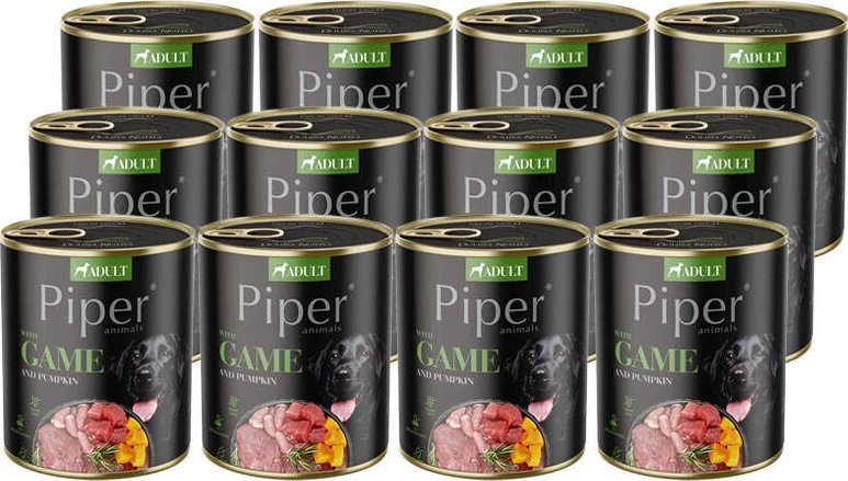 Mokra Karma dla psa Piper Animals z dziczyzną i dynią zestaw 12 x 800 g