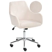 Fotele i krzesła biurowe - Beliani Krzesło biurowe WELLSTON Sztruks Jasnobeżowy - miniaturka - grafika 1